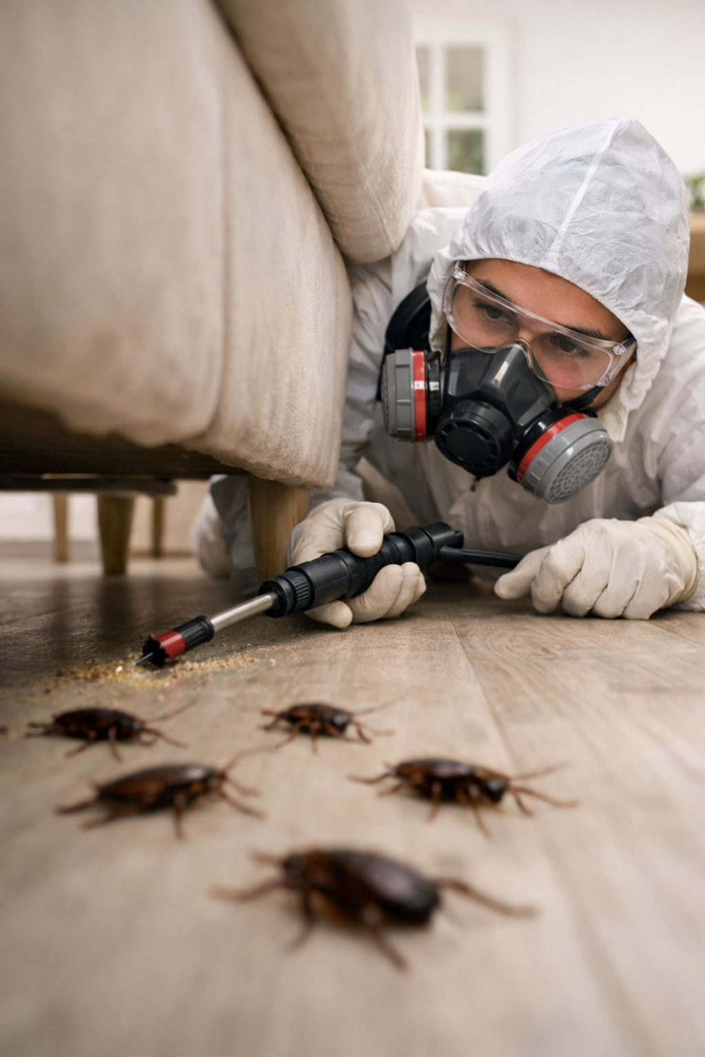 Traitement de desinsectisation contre cafards et insectes rampants