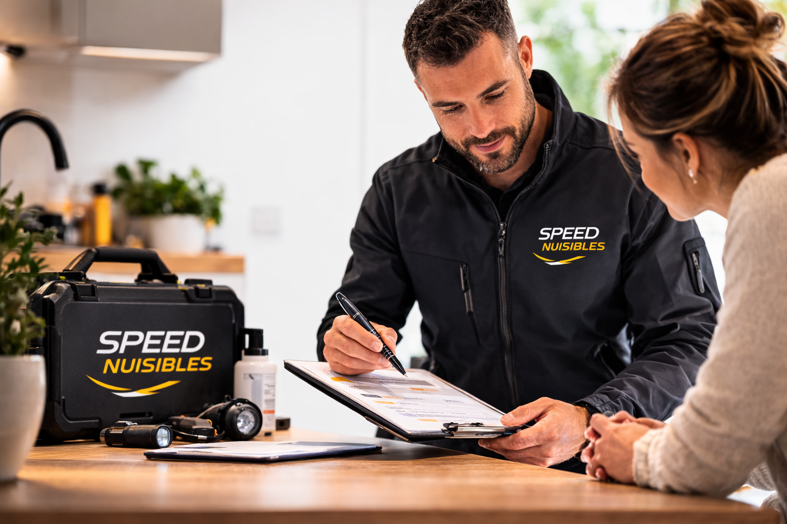 Technicien Speed Nuisibles en intervention pour estimation tarifaire